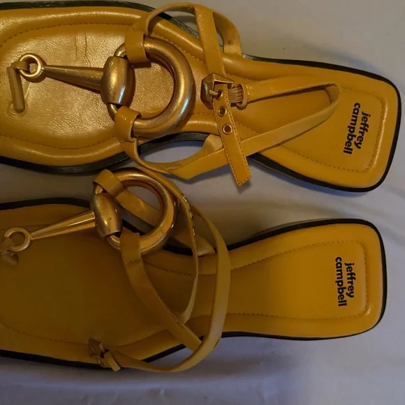 Jeffrey Campbell Matala Sandals Dark Yellow- Women’s Size 9 - Picture 7 of 11